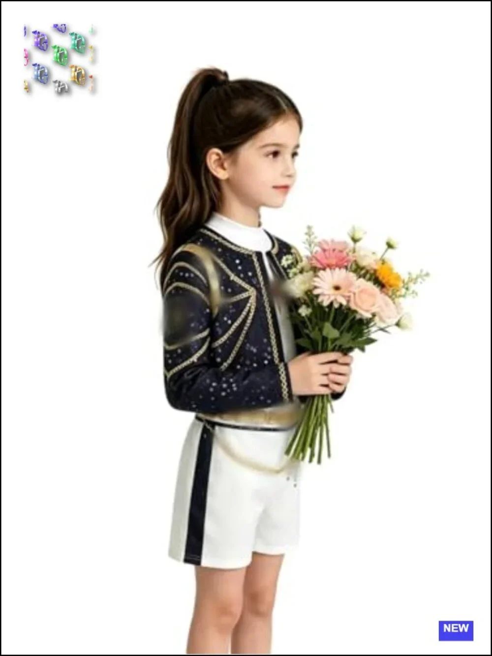 Girls Stage Costume Sequin Jacket with Shorts Halloween Cosplay Party